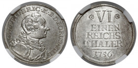 Brandenburg-Ansbach, Karol Wilhelm Fryderyk, 1/6 talara 1756, Schwabach