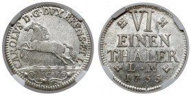 Brunswick-Wolfenbüttel, Karol I, 1/6 talara 1755 ACB