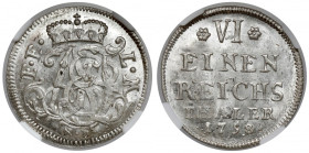 Fulda, Adalbert II von Waldersdorff, 1/6 talara 1758 CB