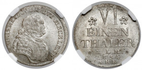 Mecklenburg-Schwerin, Christian Ludwig II, 1/6 talara 1753 OHK