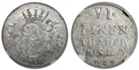 Mecklenburg-Strelitz, Adolph Friedrich IV, 1/6 talara 1754 HCB