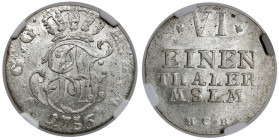 Mecklenburg-Strelitz, Adolph Friedrich IV, 1/6 talara 1756 HCB