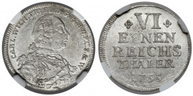 Sayn-Altenkirchen, Karol Wilhelm Fryderyk, 1/6 talara 1755