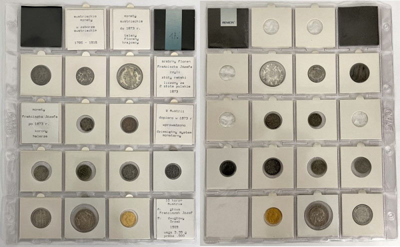 Austria, lot of silver and bronze coins + 10 corona 1909 (12pcs) 10 koron 1909 -...