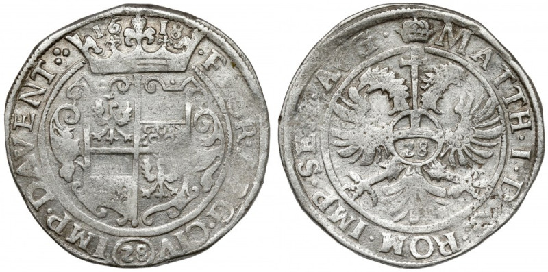 Netherlands, Deventer, Matthias I, 28 stuivers 1618 Srebro, średnica 38,3 mm, wa...