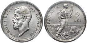 Romania, Carol I, 2 lei 1912