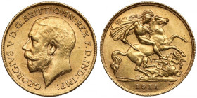 England, George V, 1/2 sovereign 1911