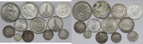World, silver coins MIX, lot (12pcs)