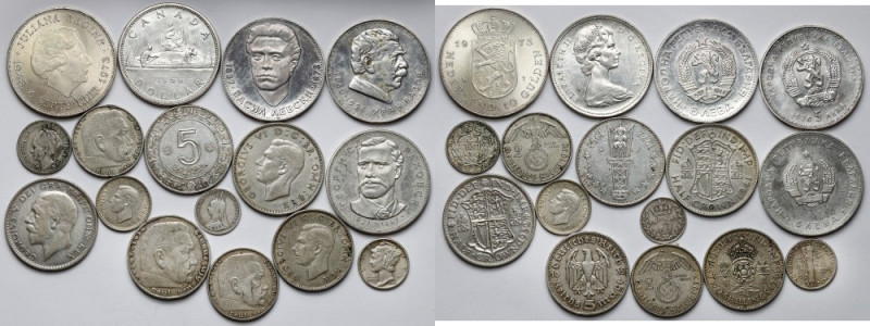 World, silver coins MIX, lot (16pcs) Fine Ag. 147,3 g.&nbsp; 

More photos and...