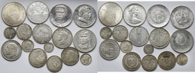 World, silver coins MIX, lot (16pcs)