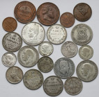 Silver and bronze coins, MIX (21pcs)
