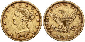 USA, 10 dollars 1847 - Liberty Head