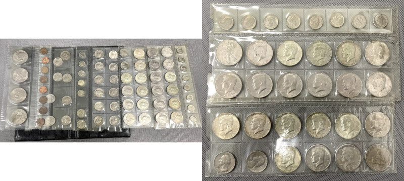 USA, circulating and silver coins Całość pokazana na zdjęciach.&nbsp; W zestawie...