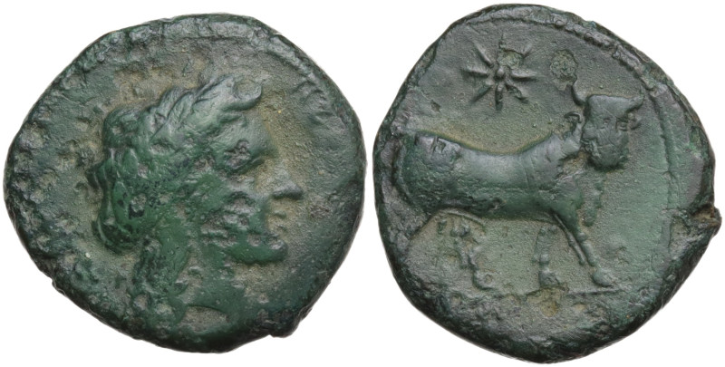 Northern Campania, Cales, c. 317/10-270 BC. Æ (19,3 mm, 5,4 g). Laureate head of...