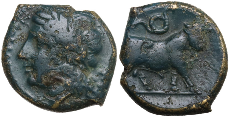Southern Campania, Neapolis, c. 300-275 BC. Æ (15,8 mm, 4,1 g). Laureate head of...