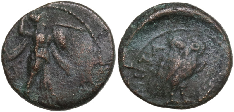 Southern Lucania, Metapontion, c. 225-200 BC; Æ (15 mm, 2,8 g). Athena Alkidemos...