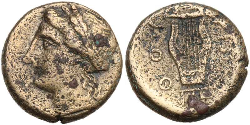 Southern Lucania, Thourioi, after 280 BC. Æ (14,5 mm, 3,47 g). Laureate head of ...