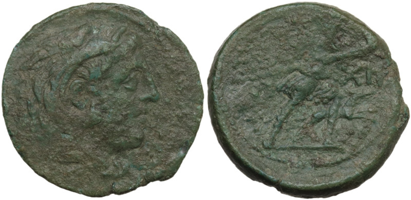 Sicily, Messana, The Mamertinoi, c. 215-212 BC. Æ Dichalkon (23 m, 7,4 g). Head ...