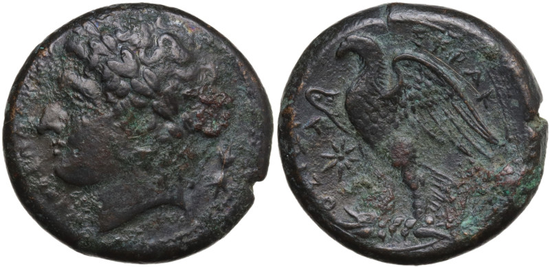 Sicily, Syracuse, Hicetas (288-279 BC). Æ (24,4 mm, 12,2 g). Laureate head of Ap...