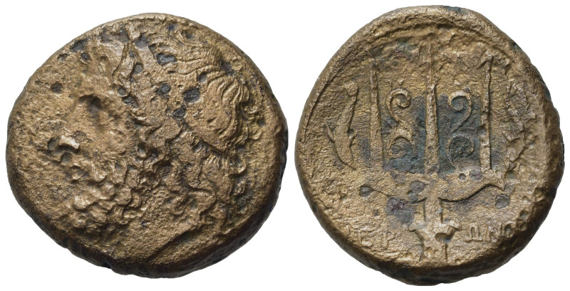 Sicily, Syracuse, Hieron II (275-215). Æ (20,24 mm, 7,92 g), c. 263-218 BC. Head...