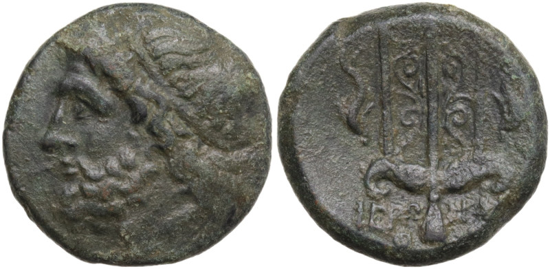 Sicily, Syracuse. Hieron II (275-215 BC). Æ (18,5 mm, 6,45 g). Head of Poseidon ...