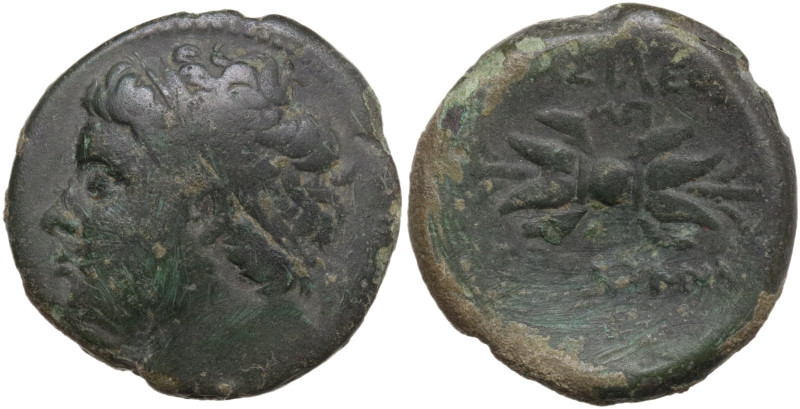 Sicily, Syracuse. Hieronymous (215-214 BC). Æ (22 mm, 8 g). Diademed head l. R/ ...