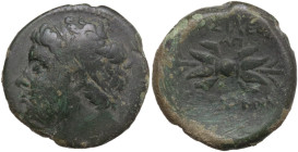 Sicily, Syracuse. Hieronymous (215-214 BC). Æ (22 mm, 8 g). Diademed head l. R/ Winged thunderbolt. CNS II, 204. Good fine.