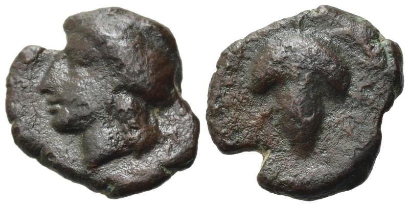 Sicily, Tauromenion, c. 325-275 BC. Æ (13,8 mm, 2 g). Laureate head of Apollo Ar...