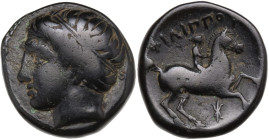 Kings of Macedon. Philip II (359-336 BC). Æ (17,3 mm, 6,8 g). Diademed head of Apollo l. R/ Youth on horseback riding r.; below, thunderbolt. Price P6...