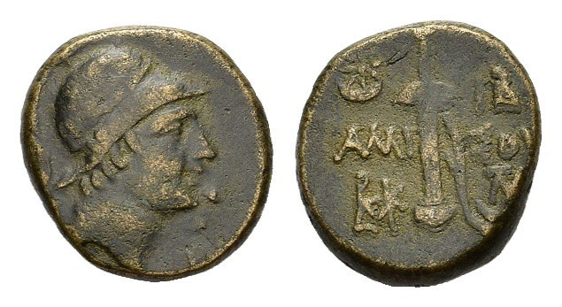 Pontos, Amisos, c. 100-85 BC. Æ (19,6 mm, 9,2 g). Head of Ares r. wearing creste...