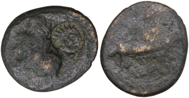 Uncertain mint. Æ (18,8 mm, 4,09 g). C/m: Radiate head of Helios r. Fine.