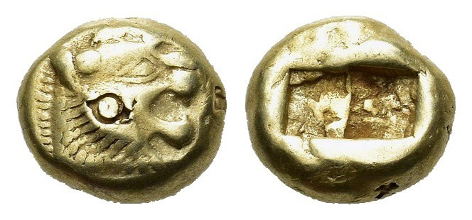 kings of Lydia. Time of Alyattes - Kroisos, c. 610-546 BC. EL Trite (12,3 mm, 4,...