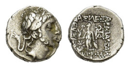 Kings of Cappadocia. Ariobarzanes III Eusebes Philoromaios (52-42 BC). AR Drachm (15,6 mm, 3,9 g). Eusebeia, year 11 (42/41 BC). Diademed head r. R/ A...