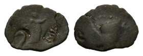 Kings of Sophene, Arkathias I (190-175). Æ (17 mm, 3 g). Arkathiokerta mint(?), circa 150 BC. Head l., wearing bashlyk, tied with diadem. R/ Nike stan...