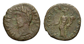 Pisidia, Antioch. Septimius Severus (193-211). Æ (21 mm, 5,2 g). Head of septimius severus l. R/Tyche standing l., holding cornucopia and branch. Abou...