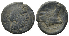 Anonymous, Rome, 217-215 BC. Æ Semuncia (20,91 mm, 6,00 g). Head of Mercury r., wearing winged petasus. R/ Prow r.; above, ROMA. Crawford 38/7. Good f...