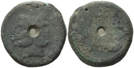 Anonymous, Rome, after 211 BC. Æ As (34,89 mm, 42,28 g). Laureate head of Janus. R/ Prow of galley r; below, ROMA. Crawford 56/2. Fine.