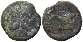 Anonymous, Rome, after 211 BC. Æ As (32,05 mm, 33,00 g). Laureate head of Janus. R/ Prow of galley r.; below, ROMA. Crawford 56/2. Fine.
