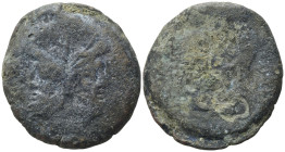 Anonymous, Rome, after 211 BC. Æ As (35,54 mm, 34,03 g) . Laureate head of Janus. R/ Prow of galley r.; below, Roma. Crawford 56/2. Fine.