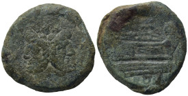 Uncertain, Rome. Æ As (29,99 mm, 25,35 g). Laureate head of Janus. R/ Prow r.; above, uncertain symbol or letter. Good fine.