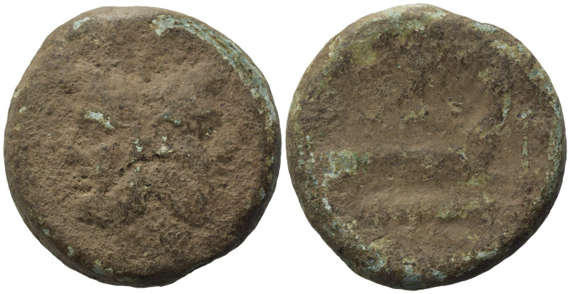 Uncertain, Rome. Æ As (34,3 mm, 39,79 g). Laureate head of Janus. R/ Prow r.; ab...