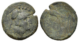 Anonymous, Rome, after 211 BC. Æ Triens (25,13 mm, 8,43 g). Helmeted head of Minerva r. R/ Prow of galley r. Crawford 56/4. About very fine.