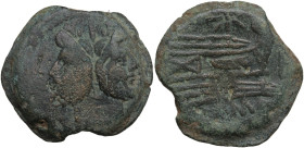 L. Cornelius Cinna, Rome, c. 169-158 BC. Æ As (31,9 mm, 21,57 g). Laureate head of Janus. R/ Prow r.; above, CINA; below, ROMA. Crawford 178/1; RSC Co...