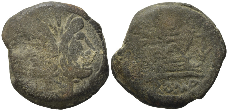 Anonymous (anchor series), Rome, 169-158 BC. Æ As (33,21 mm, 27,36 g). Laureate ...