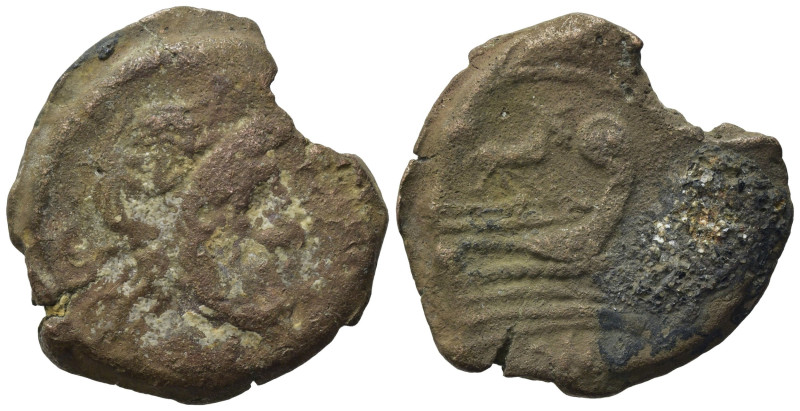 Anonymous (ass series), Rome, 169-158 BC. Æ Semis (24,01 mm, 10,19 g). Laureate ...