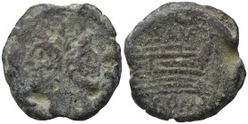 L. Saufeius, Rome, 152 BC. Æ As (29,30 mm, 18,42 g). Laureate head of Janus. R/ Prow of galley r.; above, crescent and L•SAVF partially ligate. Crawfo...