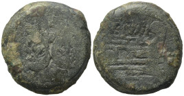 C. Junius C.f., Rome, 149 BC. Æ As (31,39 mm, 27,05 g). Laureate head of bearded Janus. R/ Prow of galley r.; above, C. IVNI. Crawford 210/2. Good fin...
