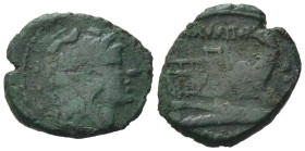 C. Numitorius, Rome, 133 BC. Æ Quadrans (18,46 mm, 3,33 g). Head of Hercules r., wearing lion skin. R/ Prow of galley r. Crawford 246/4a.