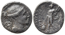 L. Valerius Flaccus, Rome, 108 or 107 BC; AR Denarius (19,10 mm, 3,40 g); Draped and winged bust of Victory r.; before, *. R/ Mars advancing l., holdi...