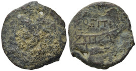 Q. Titius, Rome, 90 BC. Æ As (26,23 mm, 10,14 g). Laureate head of Janus. R/ Prow of galley r.; above, Q TITI. Crawford 341/4a; RSC Titia 4. Good fine...